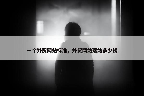 一个外贸网站标准，外贸网站建站多少钱