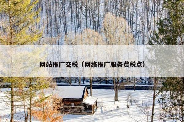 网站推广交税（网络推广服务费税点）