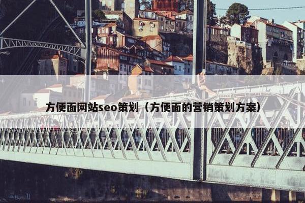 方便面网站seo策划（方便面的营销策划方案）