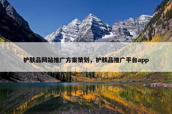 护肤品网站推广方案策划，护肤品推广平台app