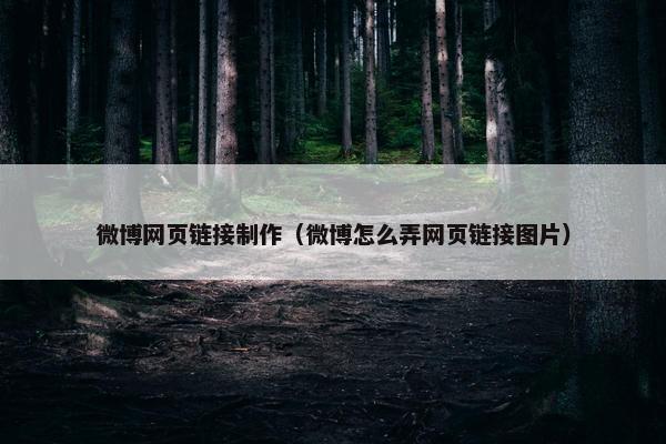 微博网页链接制作（微博怎么弄网页链接图片）