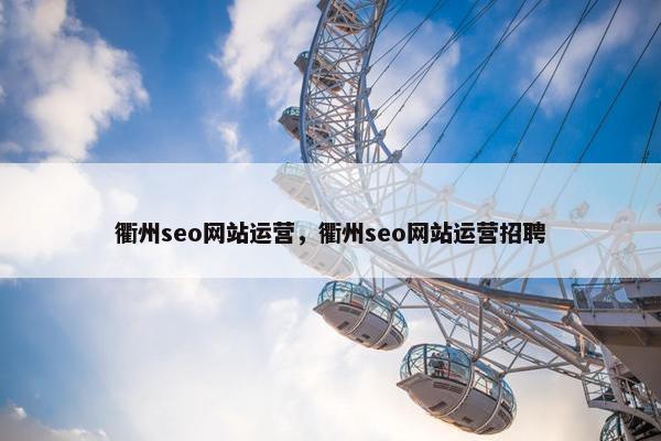 衢州seo网站运营，衢州seo网站运营招聘