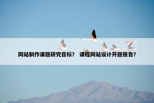 网站制作课题研究目标？ 课程网站设计开题报告？