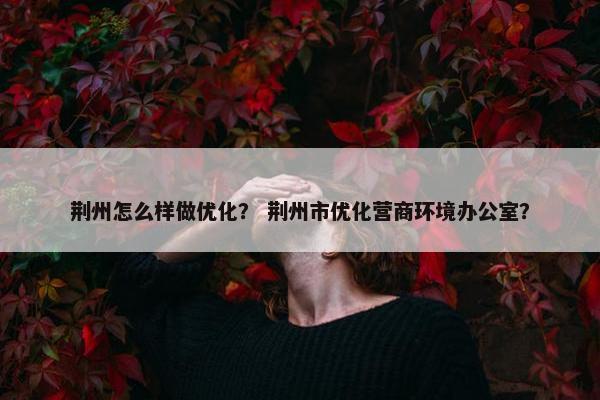 荆州怎么样做优化？ 荆州市优化营商环境办公室？