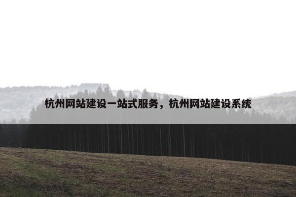杭州网站建设一站式服务，杭州网站建设系统