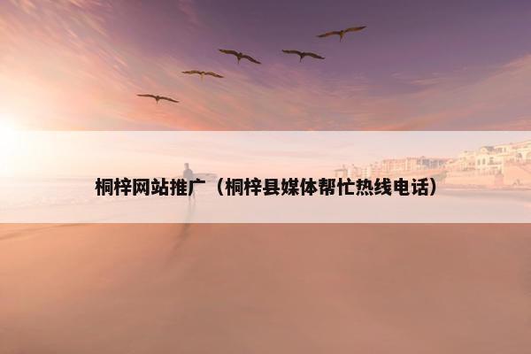 桐梓网站推广（桐梓县媒体帮忙热线电话）