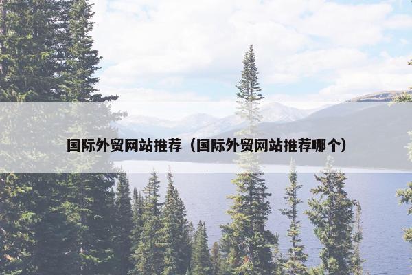 国际外贸网站推荐（国际外贸网站推荐哪个）
