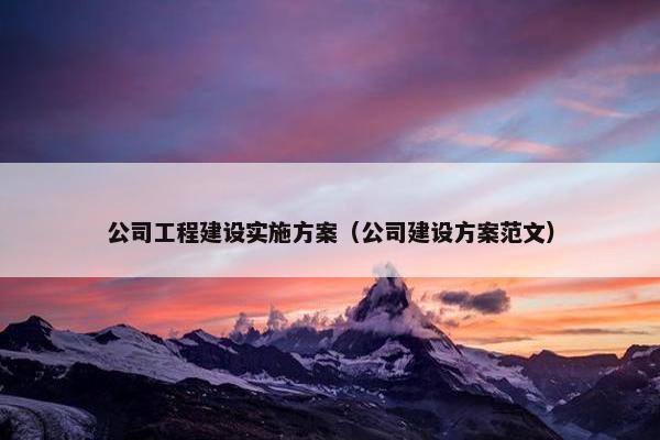 公司工程建设实施方案（公司建设方案范文）