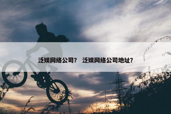泛娱网络公司？ 泛娱网络公司地址？