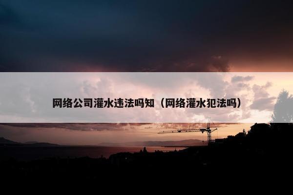 网络公司灌水违法吗知（网络灌水犯法吗）