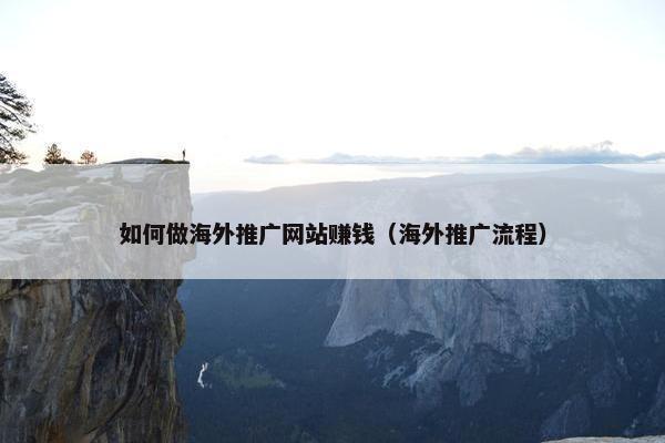 如何做海外推广网站赚钱（海外推广流程）