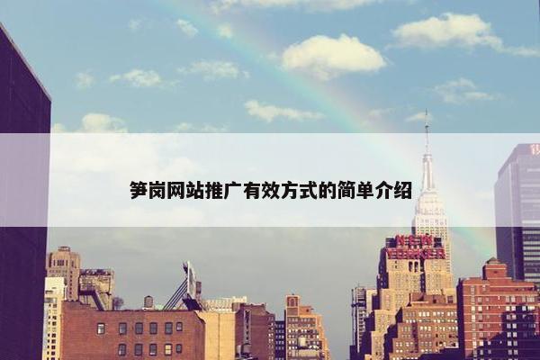笋岗网站推广有效方式的简单介绍