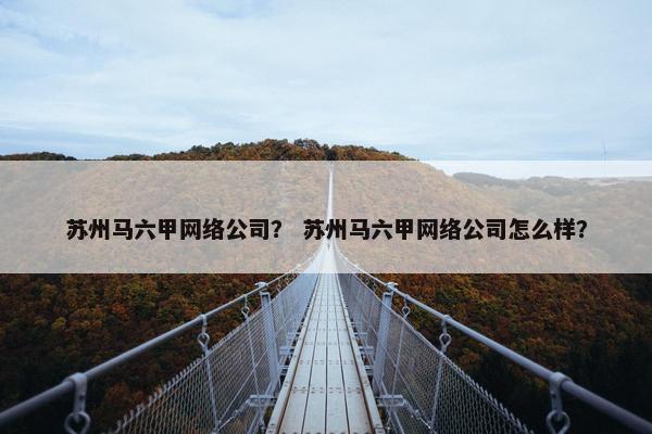 苏州马六甲网络公司？ 苏州马六甲网络公司怎么样？