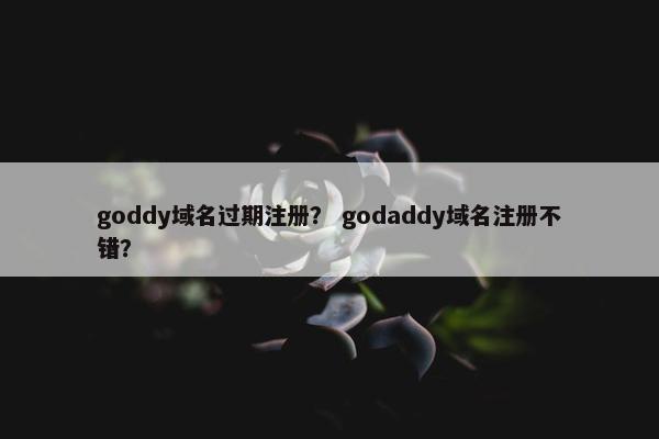 goddy域名过期注册？ godaddy域名注册不错？