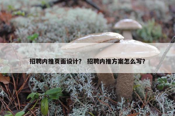 招聘内推页面设计？ 招聘内推方案怎么写？