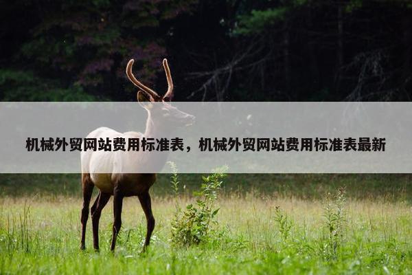 机械外贸网站费用标准表，机械外贸网站费用标准表最新