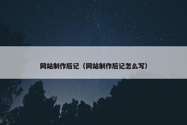 网站制作后记（网站制作后记怎么写）