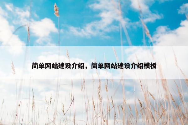 简单网站建设介绍，简单网站建设介绍模板