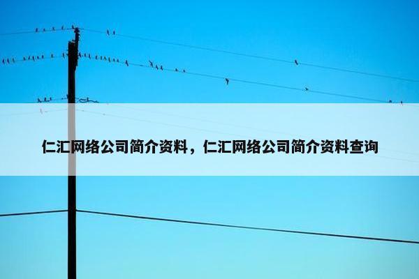 仁汇网络公司简介资料，仁汇网络公司简介资料查询