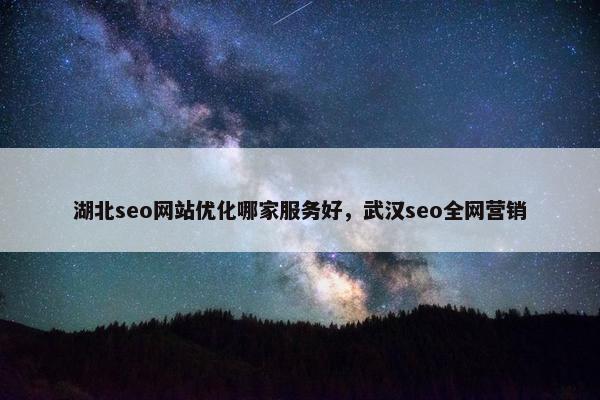 湖北seo网站优化哪家服务好，武汉seo全网营销