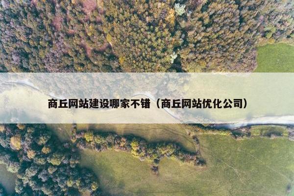 商丘网站建设哪家不错（商丘网站优化公司）