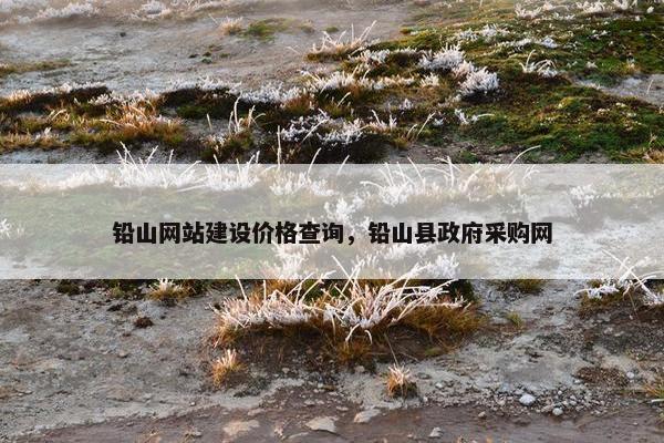 铅山网站建设价格查询，铅山县政府采购网