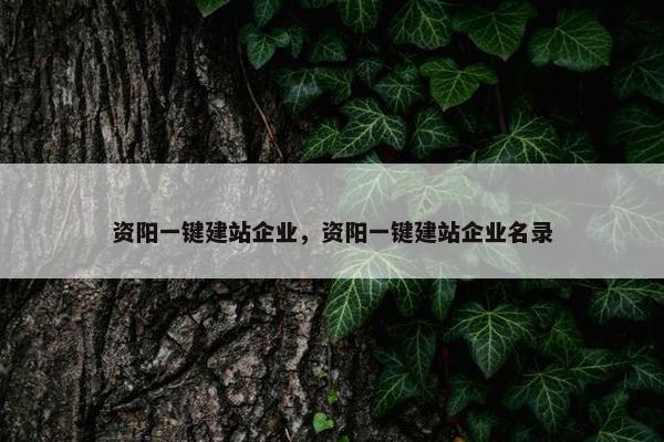 资阳一键建站企业，资阳一键建站企业名录