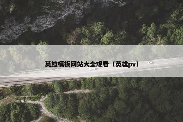 英雄模板网站大全观看（英雄pv）