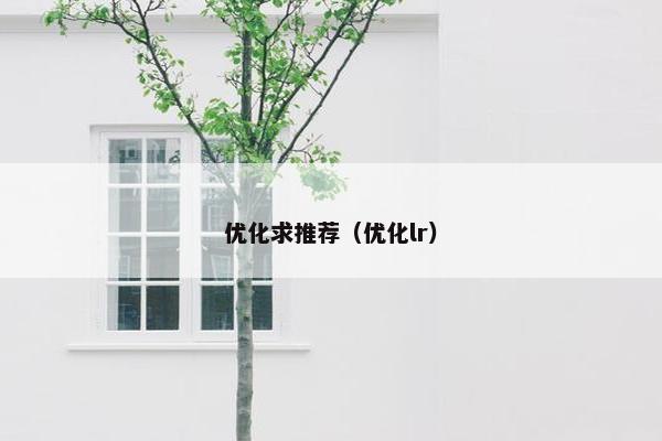 优化求推荐（优化lr）