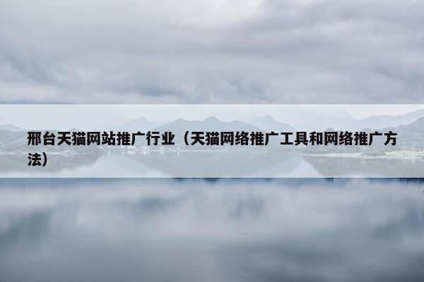 邢台天猫网站推广行业（天猫网络推广工具和网络推广方法）