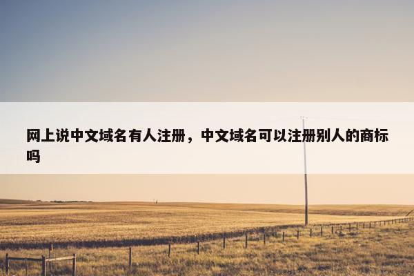 网上说中文域名有人注册，中文域名可以注册别人的商标吗