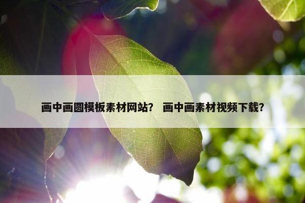 画中画圆模板素材网站？ 画中画素材视频下载？