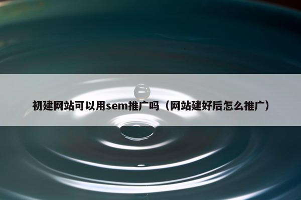 初建网站可以用sem推广吗（网站建好后怎么推广）