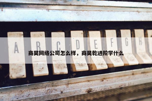 商昊网络公司怎么样，商昊乾进阶学什么