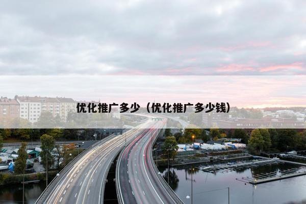 优化推广多少（优化推广多少钱）