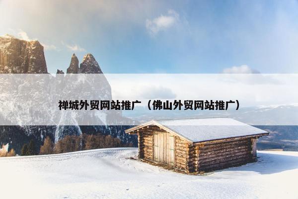 禅城外贸网站推广（佛山外贸网站推广）