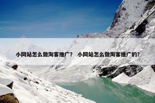 小网站怎么做淘客推广？ 小网站怎么做淘客推广的？