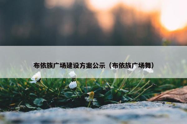 布依族广场建设方案公示（布依族广场舞）