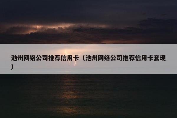 池州网络公司推荐信用卡（池州网络公司推荐信用卡套现）