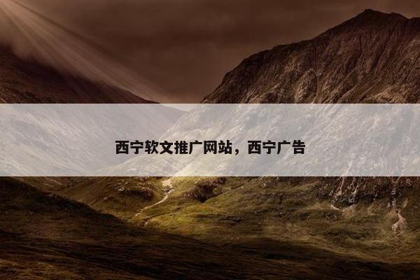 西宁软文推广网站，西宁广告