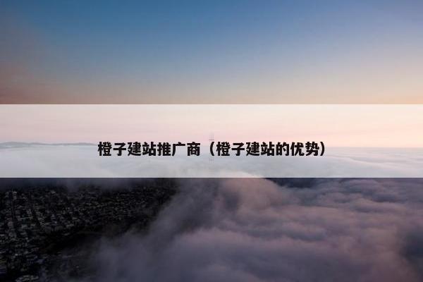 橙子建站推广商（橙子建站的优势）