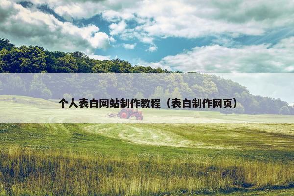 个人表白网站制作教程（表白制作网页）