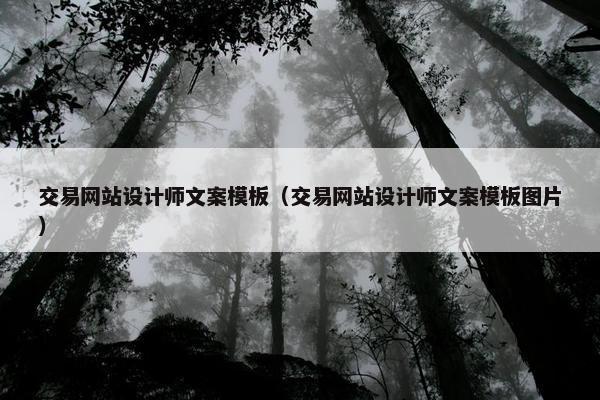 交易网站设计师文案模板（交易网站设计师文案模板图片）