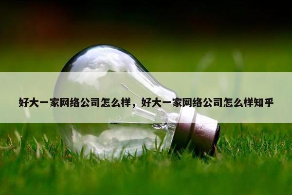 好大一家网络公司怎么样，好大一家网络公司怎么样知乎
