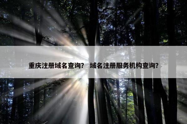 重庆注册域名查询？ 域名注册服务机构查询？
