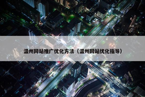温州网站推广优化方法（温州网站优化指导）