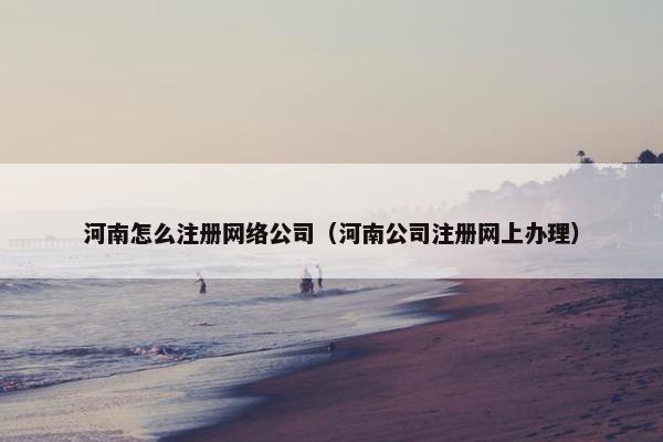 河南怎么注册网络公司（河南公司注册网上办理）