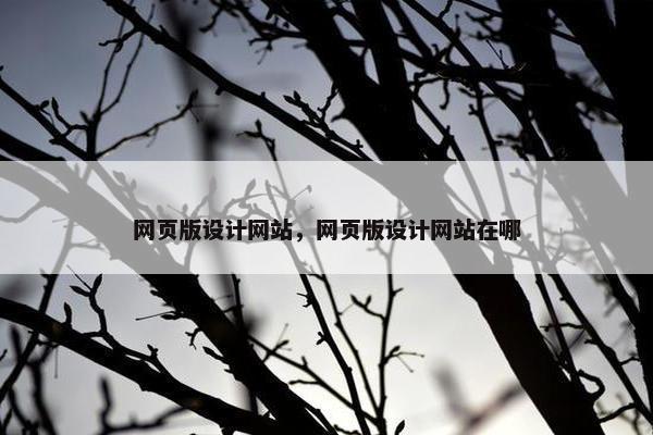 网页版设计网站，网页版设计网站在哪