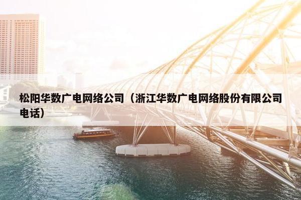 松阳华数广电网络公司（浙江华数广电网络股份有限公司电话）