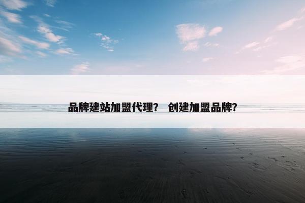 品牌建站加盟代理？ 创建加盟品牌？